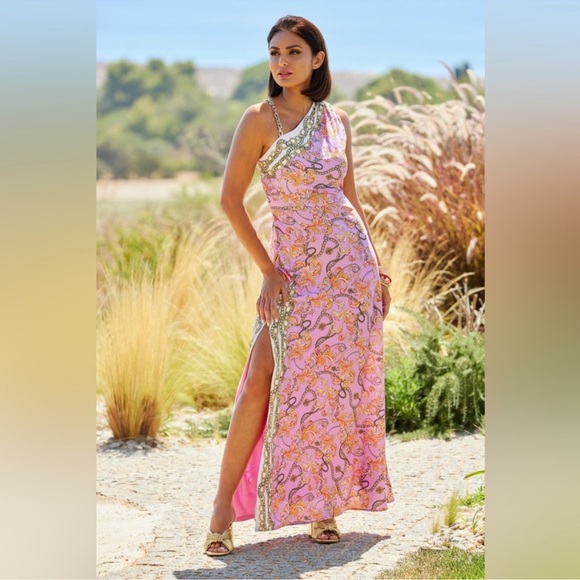 NWT Boston Proper Status Chain One Shoulder Resort Maxi
Dress with Side Slit - Picture 7 of 7